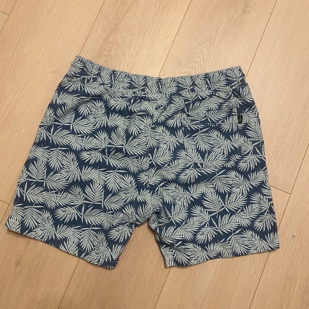 Lacoste Navy Leaf Print Swim Shorts - Picture 3 of 4